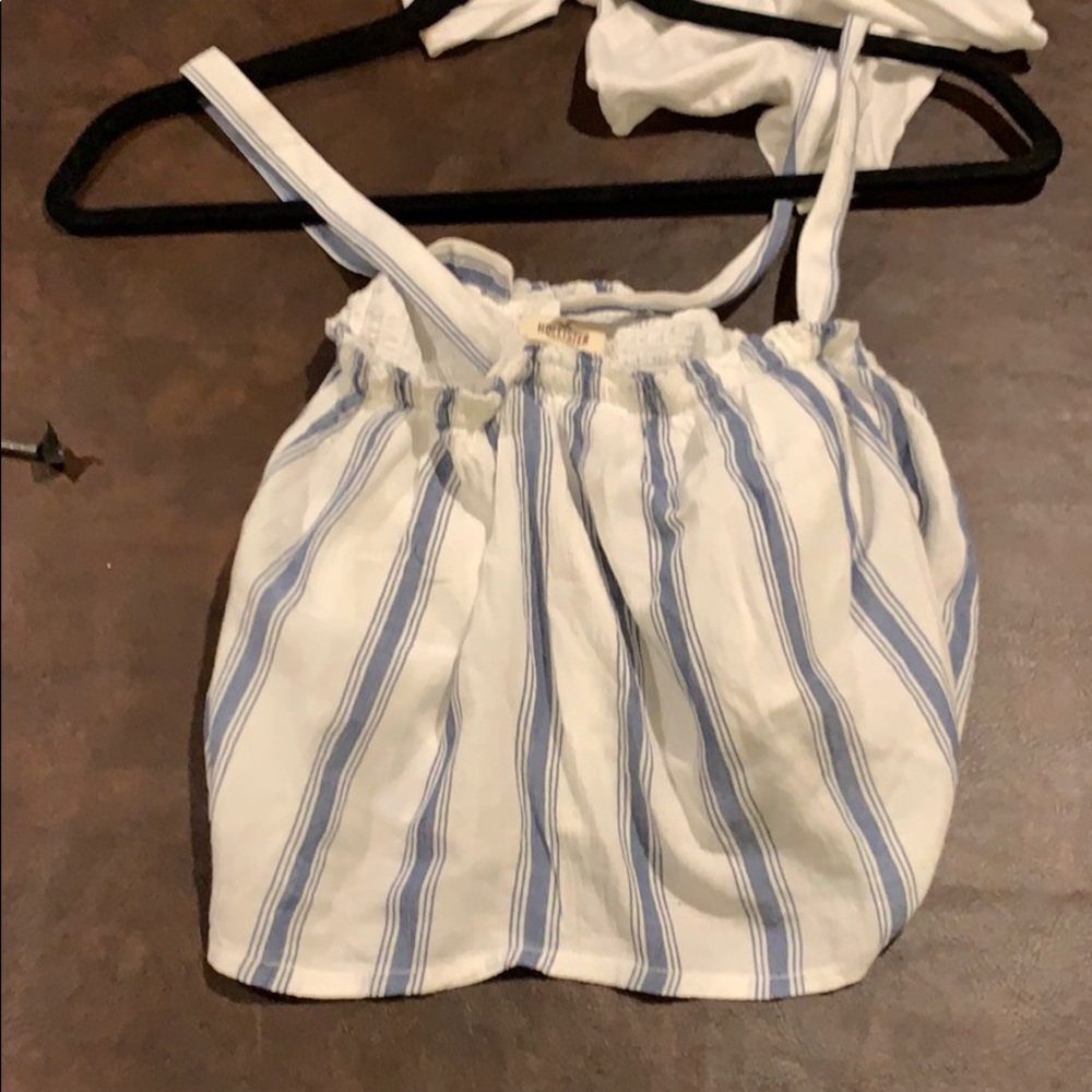Blue and white tank